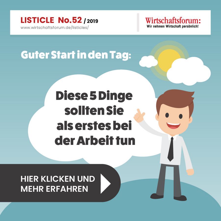 Diese 5 Dinge sollten Sie als erstes bei der Arbeit tun 