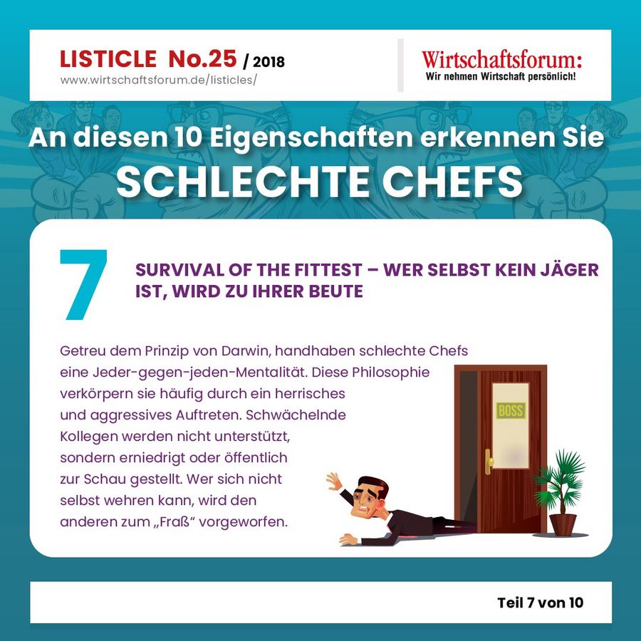 An diesen 10 Eigenschaften erkennen Sie  schlechte Chefs - Wirtschaftsforum Listicle