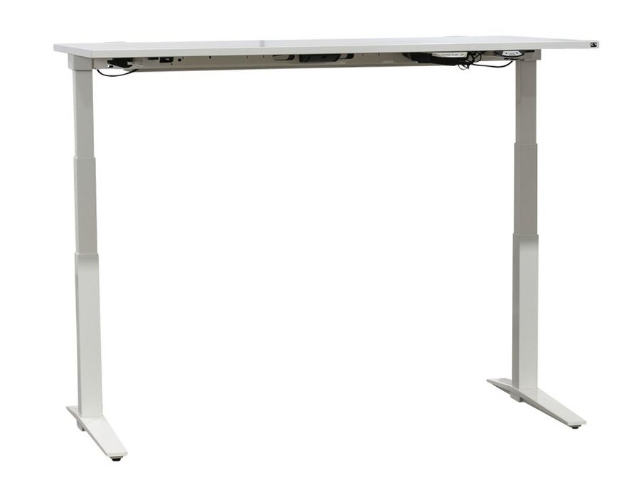 Steh-Sitz-Schreibtisch "TALO.S" von König & Neurath Büromöbel in weiß mit Schiebeplatte, 160 x 80 cm