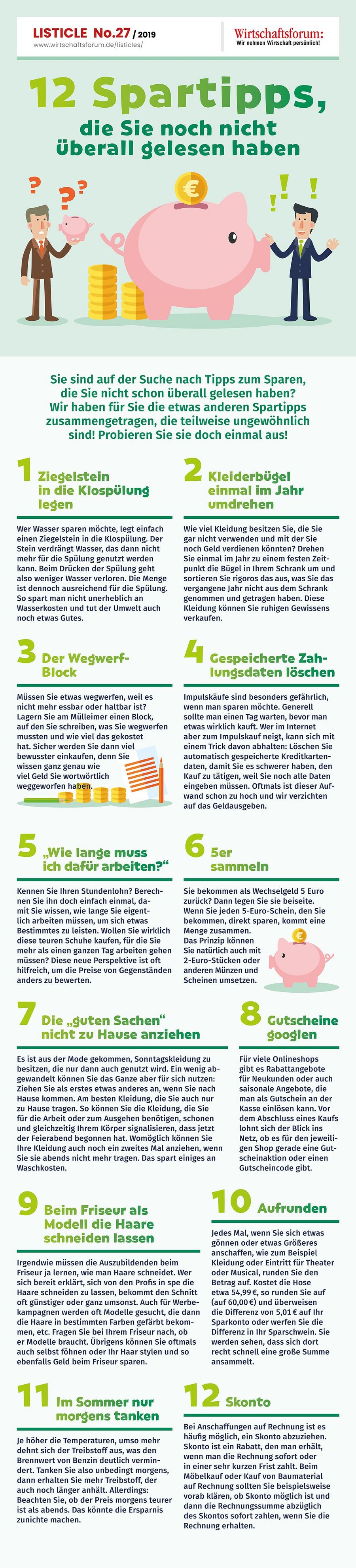 12 Spartipps, die Sie noch nicht überall gelesen haben 12 Spartipps, die Sie noch nicht überall gelesen haben