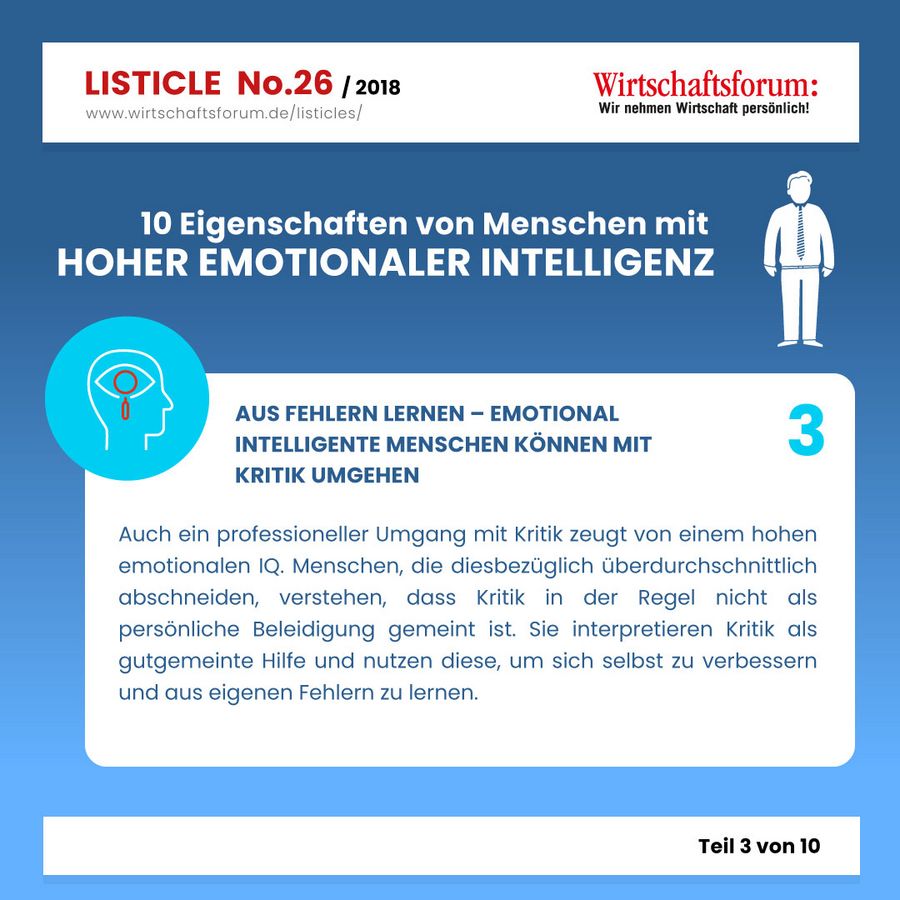 10 Eigenschaften von Menschen mit hoher emotionaler Intelligenz - Wirtschaftsforum Listicle