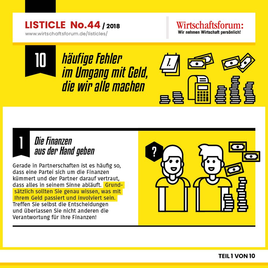 10 häufige Fehler im Umgang im Geld, die wir alle machen - Die Finanzen aus der Hand geben 