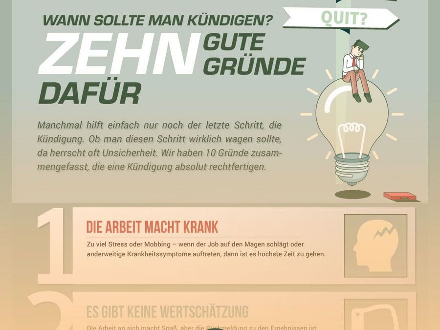 Listicle 3/2018 - 10 gute Gründe, um zu kündigen Listicle 3/2018 - 10 gute Gründe, um zu kündigen