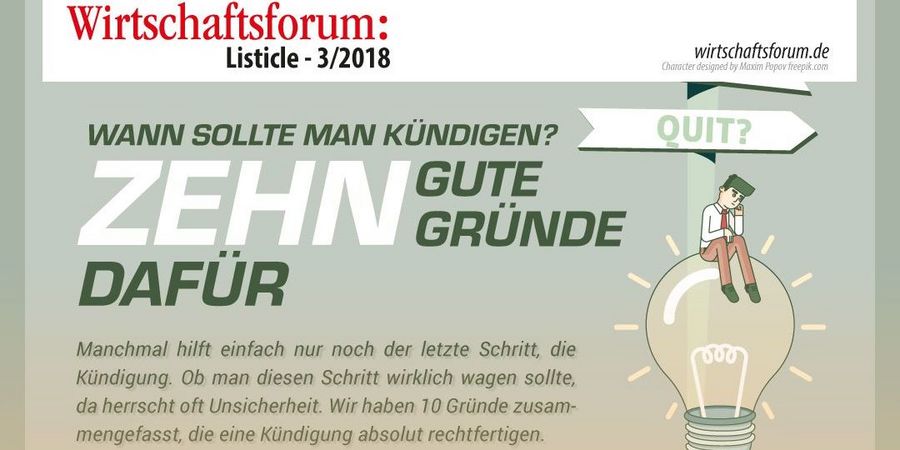 10 gute Gründe, um zu kündigen - Wirtschaftsforum Listicles