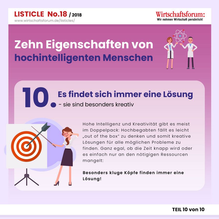 10 Eigenschaften von hochintelligenten Menschen - Es findet sich immer eine Lösung