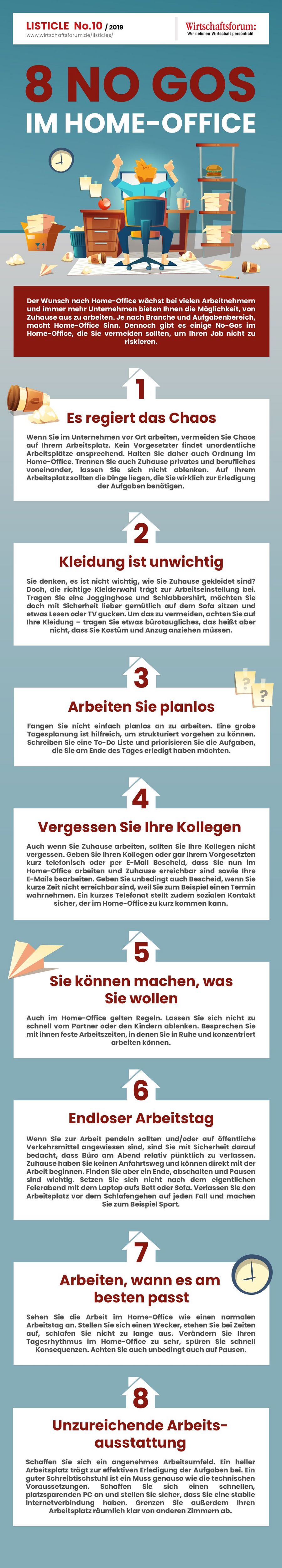 8 No-Gos im Home-Office - Wirtschaftsforum Listicle