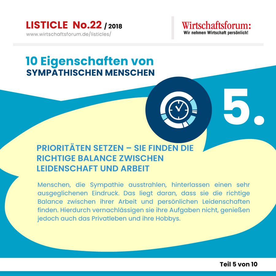 10 Eigenschaften von sympathischen Menschen  - Wirtschaftsforum Listicle