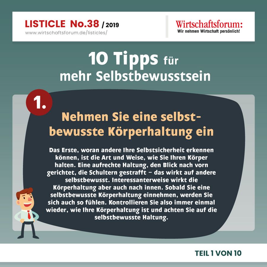 10 Tipps für mehr Selbstbewusstsein - Nehmen Sie eine selbstbewusste Körperhaltung ein 