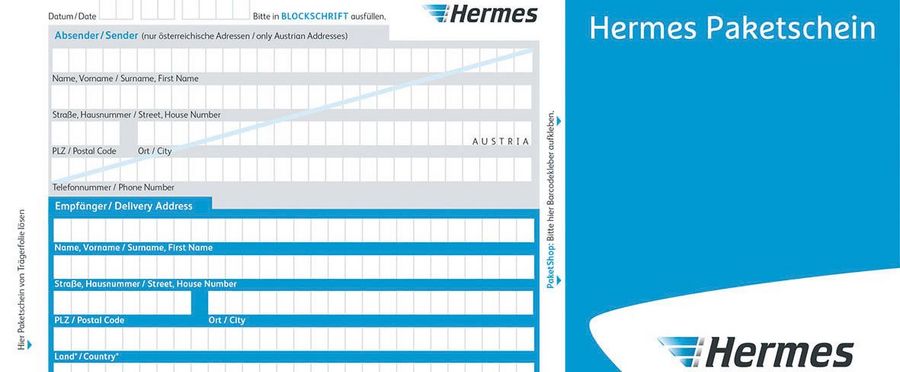 Hermes Paketaufkleber