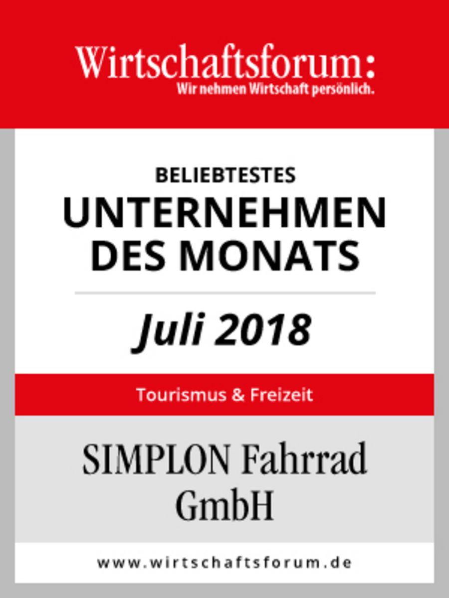 Simplon Unternehmen des Monat Juli 2018 badge