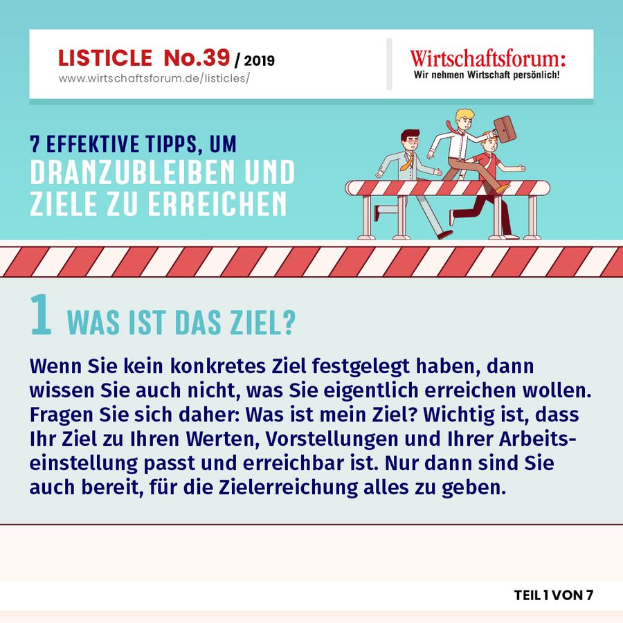 7 effektive Tipps, um dranzubleiben und Ziele zu erreichen - Was ist das Ziel? 