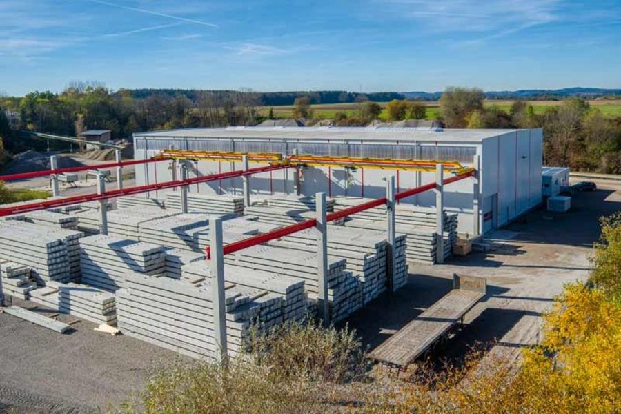 Aarsleff Grundbau Lager für Centrum Pfähle am Standort in Germaringen