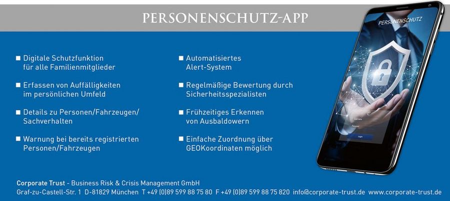 Personenschutz App von Corporate Trust