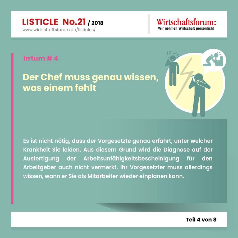 8 Irrtümer rund um die Krankschreibung - Wirtschaftsforum Listicles