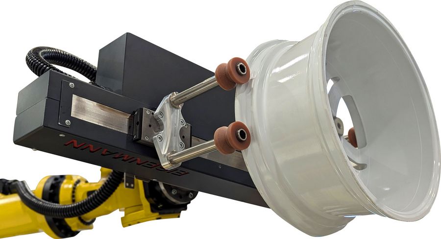 Automatisiertes Material-Handling von Eisenmann: Hybrider Radgreifer E-Gripper Wheel