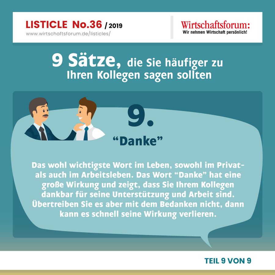 9 Sätze, die Sie häufiger zu Ihren Kollegen sagen sollten - “Danke” 