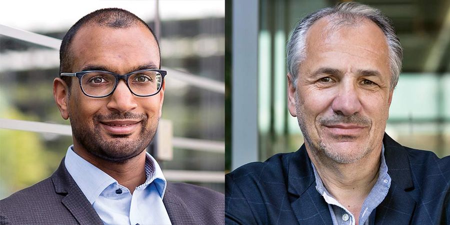 Christopher Thielen und Christian Bauer, Geschäftsführer der KNAPP Smart Solutions GmbH