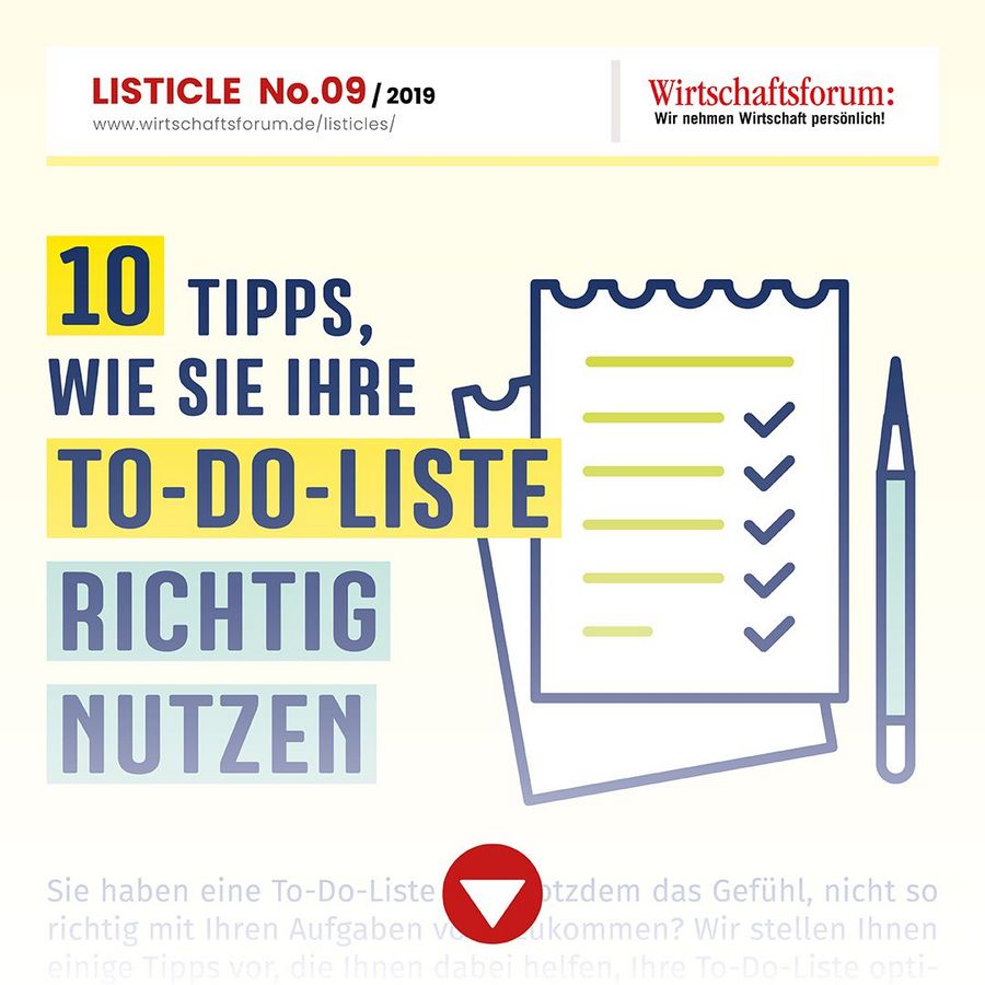 10 Tipps, wie Sie Ihre To-Do-Liste richtig nutzen