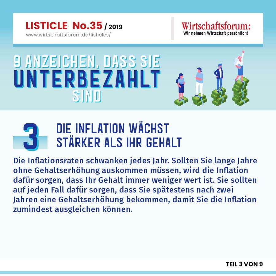 9 Anzeichen, dass Sie unterbezahlt sind - Die Inflation wächst stärker als Ihr Gehalt 