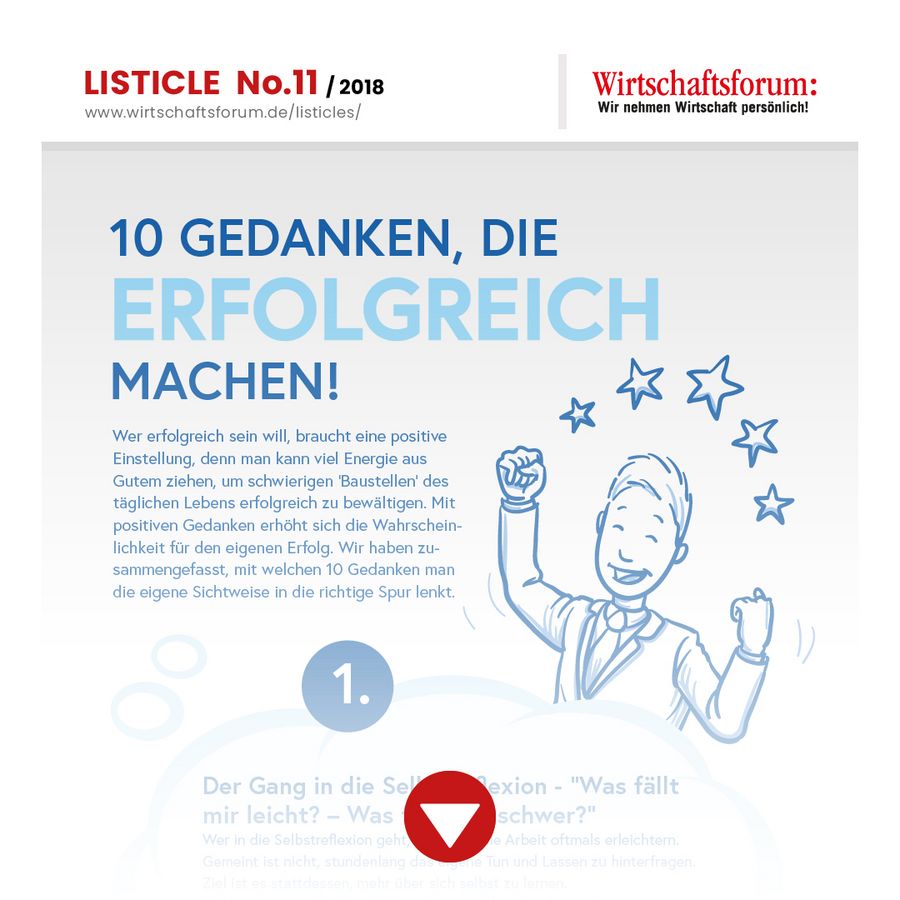 Listicle 11/2018 - 10 Gedanken, die erfolgreich machen! Listicle 11/2018 - 10 Gedanken, die erfolgreich machen!