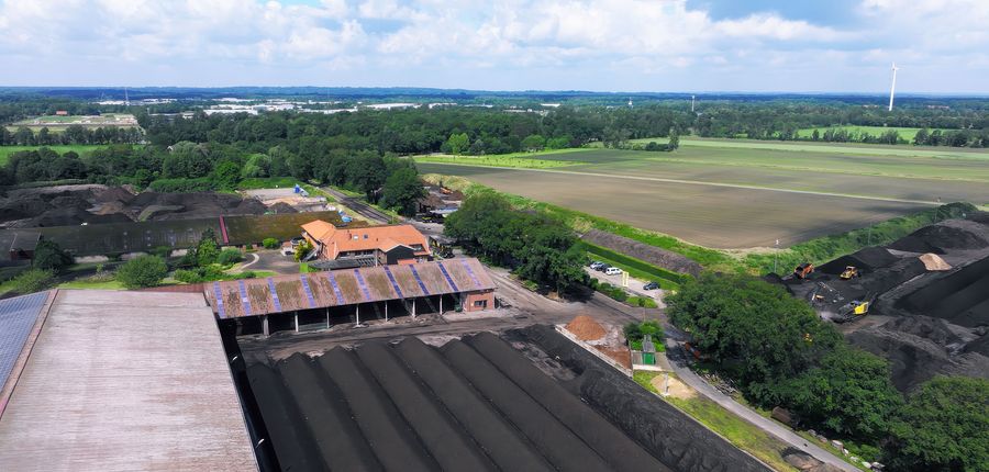 Der Betriebshof der Olde Bolhaar Eco-Service GmbH in Gildehaus bildet einen zentralen Knotenpunkt für die regionale Aufbereitung organischer Reststoffe