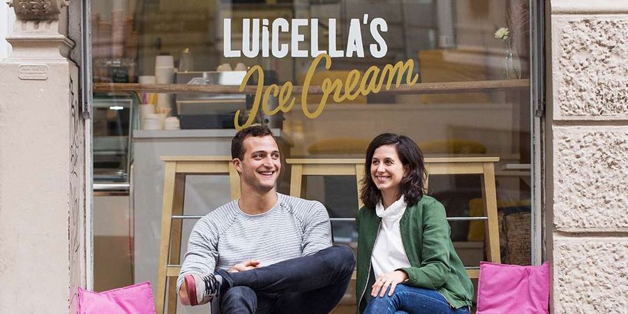 Luisa Mentele und Markus Deibler, Gründer der Luicella's Premium Ice Cream GmbH