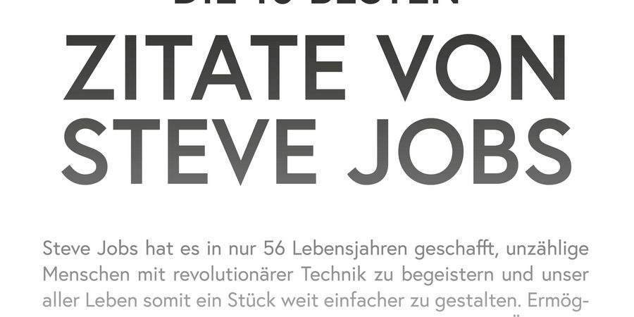 Die 10 besten Zitate von Steve Jobs - Wirtschaftsforum Listicle