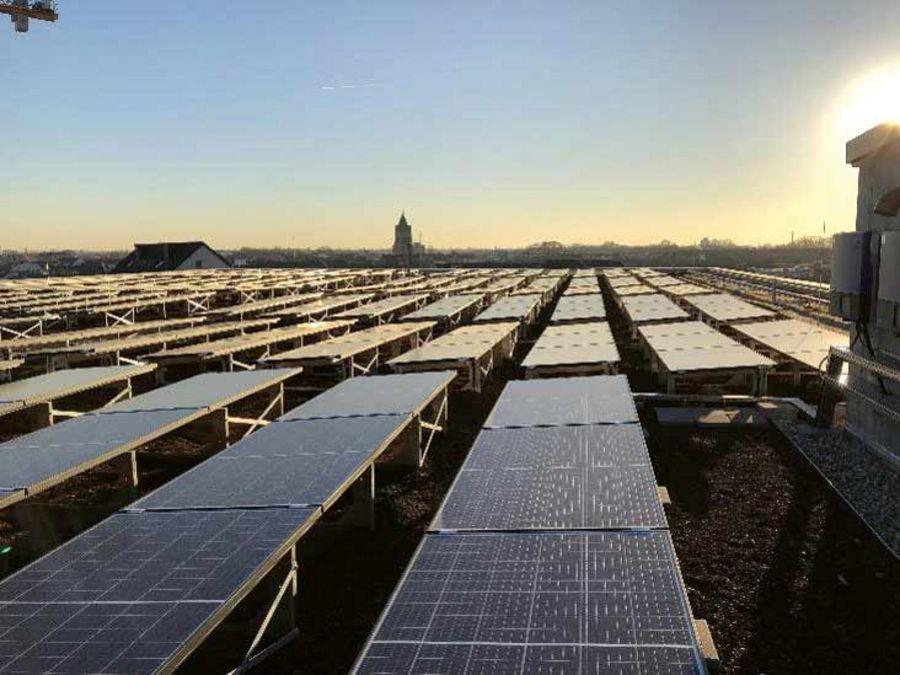 Mannheimer Parkhausbetriebe Photovoltaikanlage auf Parkhaus P5