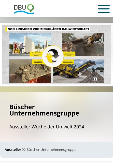 100% Natursteinersatz im Beton für die Bauindustrie präsentiert von Büscher auf der Woche der Umwelt in Berlin