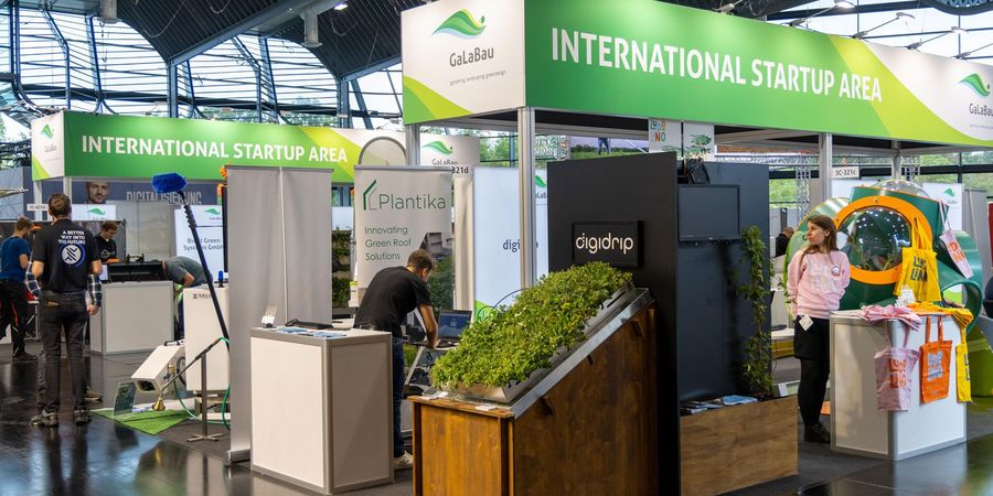 International Startup Area auf der GaLaBau mit jungen Unternehmen und Lösungen für Digitalisierung und nachhaltigen Landschaftsbau