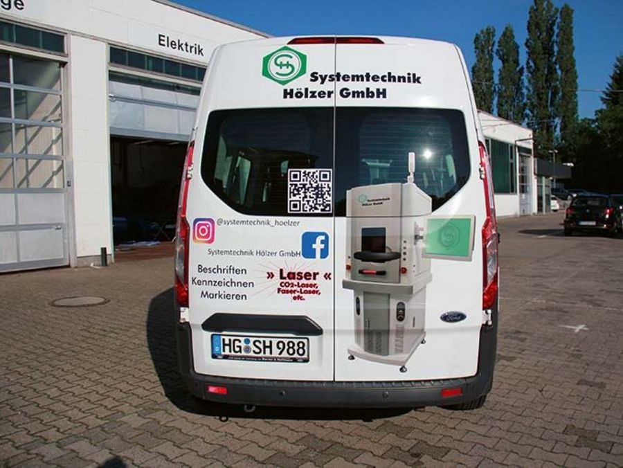 Das Lasermobil der Systemtechnik Hölzer GmbH ist vor Ort bei den Kunden im Einsatz