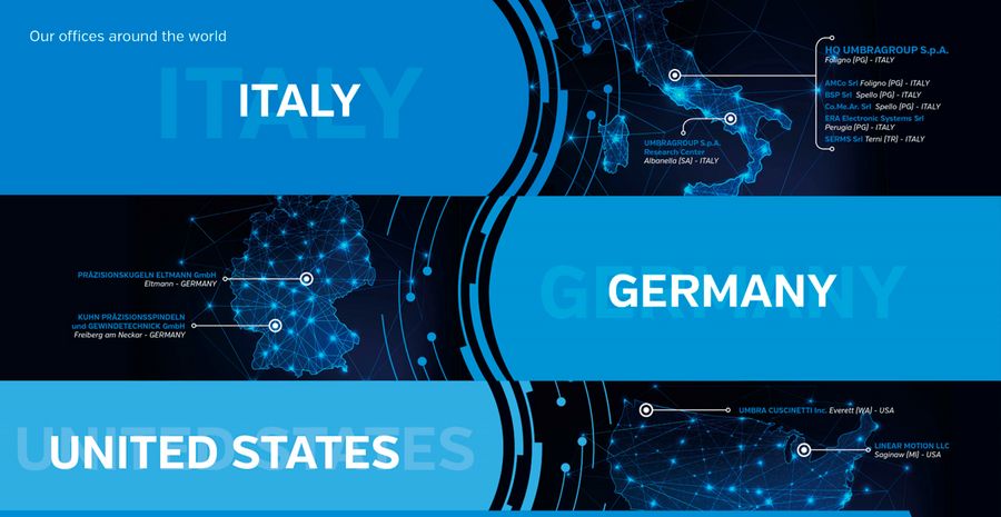 internationalen Standorte der UmbraGroup
