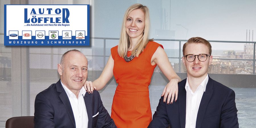 Robert, Lisa und Mike Löffler (v.l.), Inhaber/Gesellschaftergeschäftsführer der Autohäuser Löffler