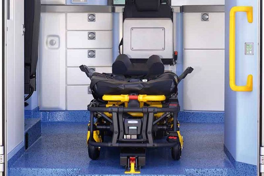 Ambulanz Mobile Innenraum eines Rettungswagen
