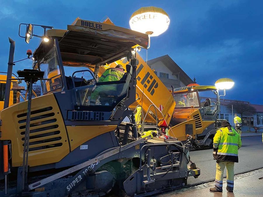 Dobler GmbH & Co. KG Bauunternehmung Tiefbau Baustelle Asphaltbau Schongau