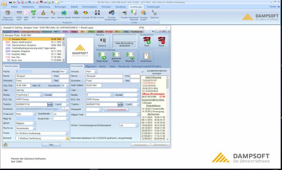 Dampsoft - Zahnarztpraxis Software