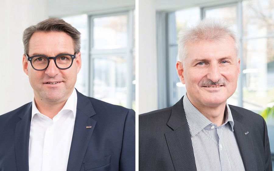 Dr. Ulrich Brahms und Karl-Heinz Kübler , Geschäftsführer der Gleason-Pfauter Maschinenfabrik GmbH