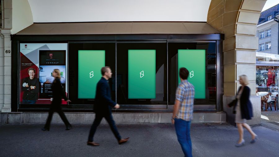 Cityscreen von Livesystems im öffentlichen Raum – sichtbar an stark frequentierten Standorten