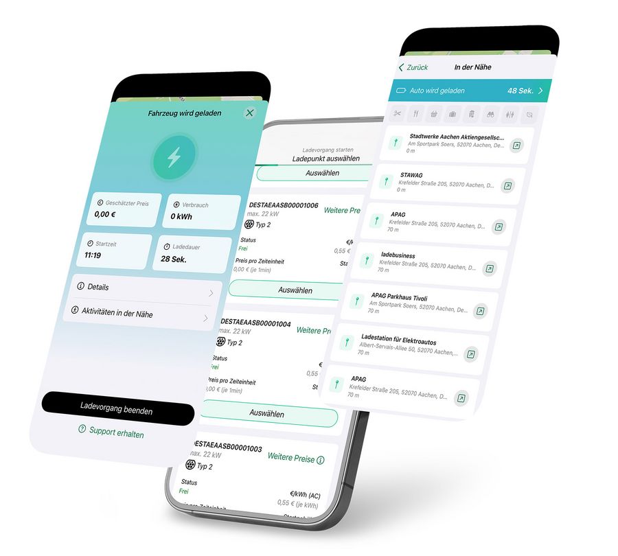Übersichtliche Darstellung des laufenden Ladevorgangs in der smartlab-App