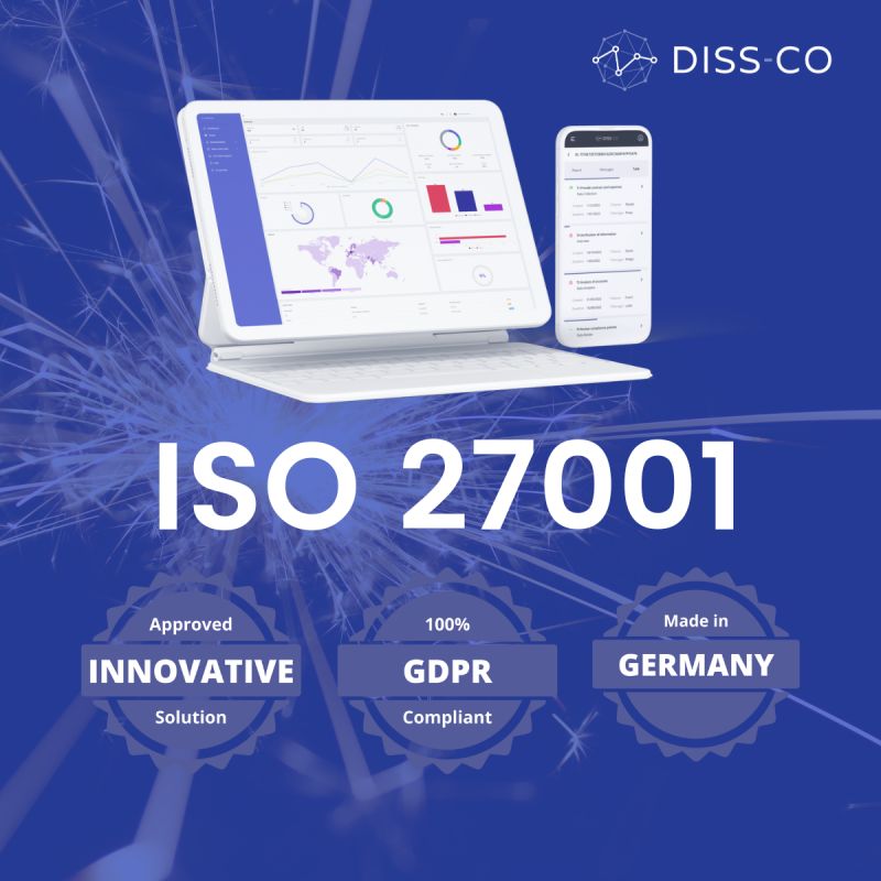 Hinweisgebersystem von DISS-CO ist ISO 27001 zertifiziert! Hinweisgebersystem von DISS-CO ist ISO 27001 zertifiziert!